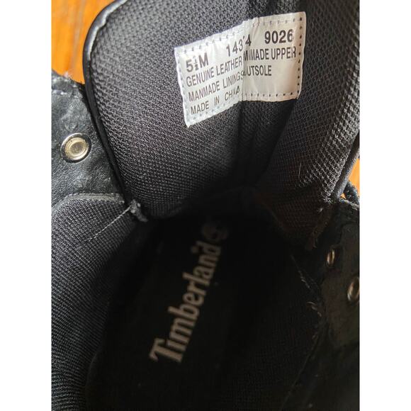 TIMBERLAND Wedge Square Toe Black Ankle Boots sz 5.5 - Picture 8 of 11